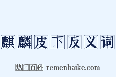麒麟皮下反义词是什么意思的图片